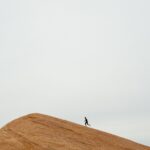 person running on top on hill during daytime